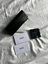 Dior Homme Men  s Sunglasses Case Black Faux leathe With Cloth Booklet