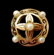 Ohrringe Schmuck Renaissance Mittelalter Messing goldfarben Perlen LARP keltisch