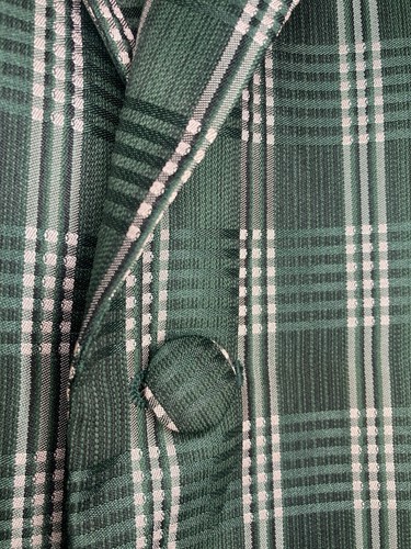 Gianni Vironi Blazer Traje Abrigo Deportivo 44R 38W Verde Chaqueta a Cuadros Para Hombres 3 Botones - Imagen 8 de 14