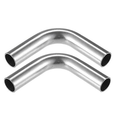 2 Pcs Bend Elbow Pipe Tube, 0.87'' OD 4'' Leg 90 Degree DIY Exhaust Pipe 