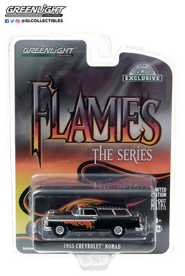 #ad Greenlight 1:64 Flames The Series 1955 Chevrolet Nomad Hobby Exclusive $9.89