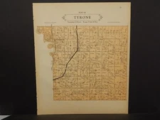 Minnesota Le Sueur County Map Tyrone or Waterville Township 1928 Dbl Side L10#76