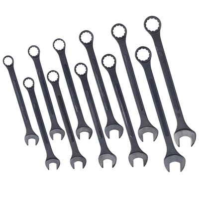 Jumbo Combination Wrench Set extra large,SAE,11-piece,1-5/16'' to 2'',Black Oxid
