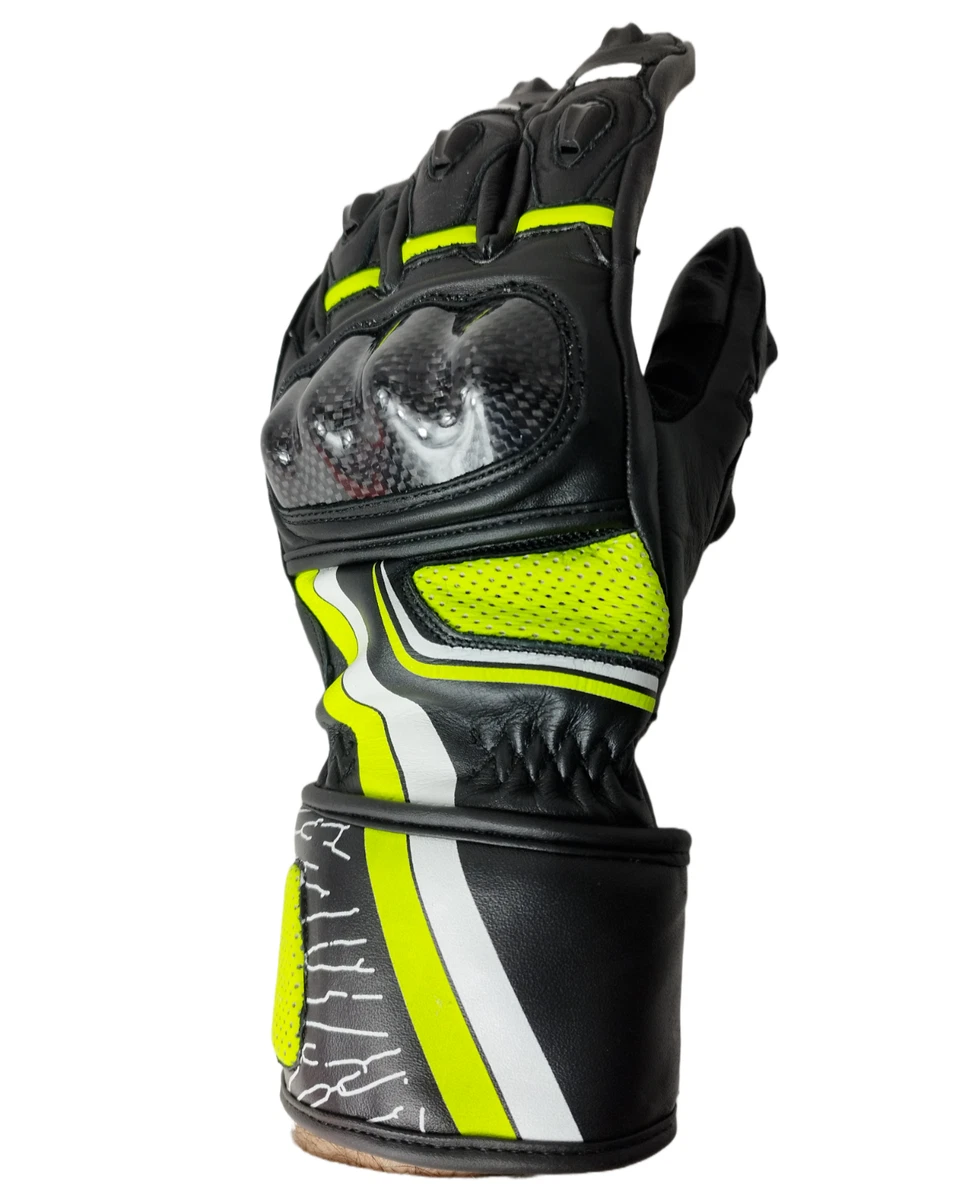 Guanti Moto Sportivi Estivi In Pelle B:O:S - Dita Intere, Protezioni, Neri, Varie Taglie S-2XL