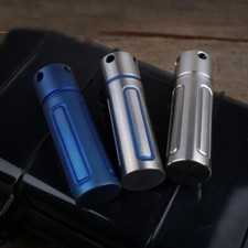 Titanium Pill Storage Case Bottle Holder Keychain Medicine Capsule Container