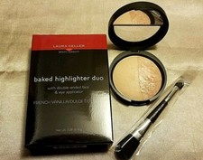 Laura Geller LARGE Baked Highlighter FRENCH VANILLA /DULCE DE LECHE  Applicator