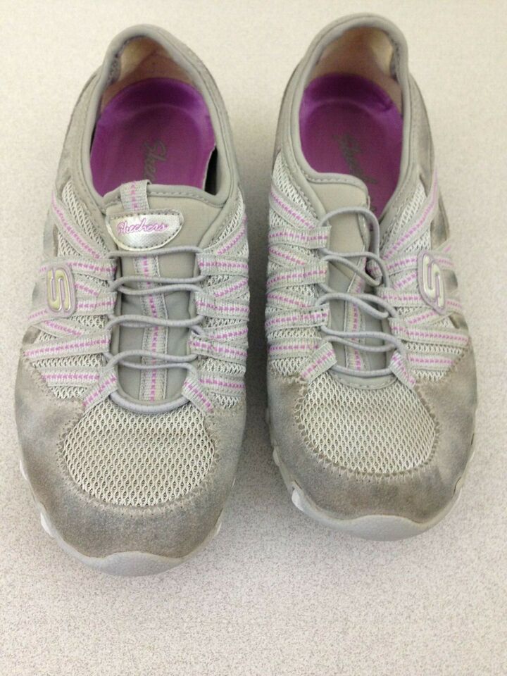 Skechers Sport Women's Gray Purple Memory Foam Sneakers Size 6.5 | eBay
