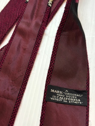 Vintage 40s 50s Necktie Mark Original California Square End Handwoven Wool Tie - Picture 5 of 7