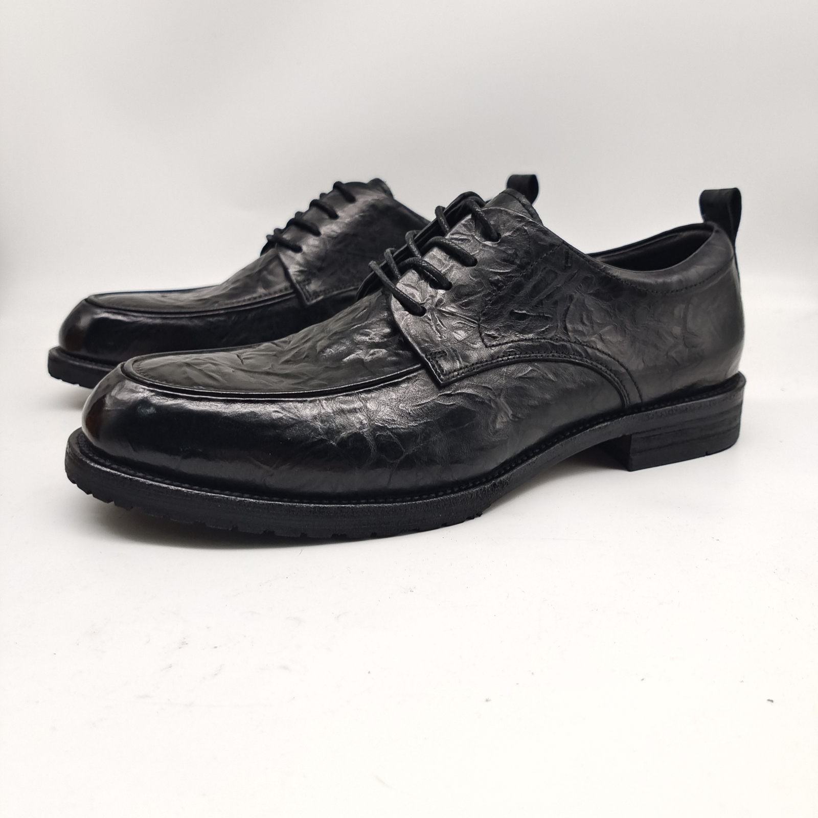 SAOLA Scarpe da lavoro uomo in pelle di mucca lavata stile britannico derby stringate Oxford