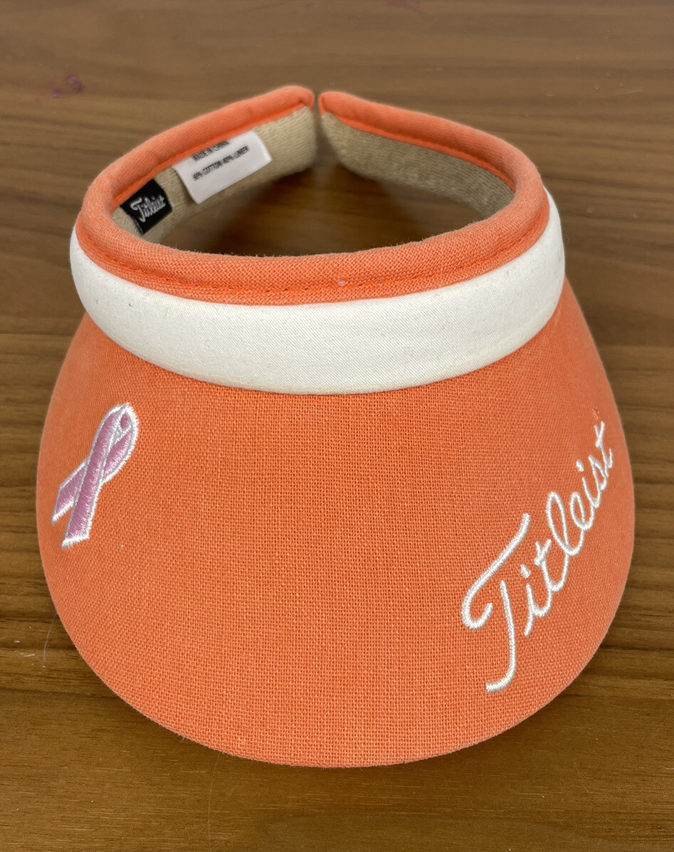 Titleist Breast Cancer Awareness Pink Ribbon Golf Visor Women orange canvas eBay
