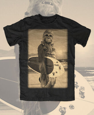 Wookie Surf  T-shirt SCHWARZ Fun Lustig Kult retro