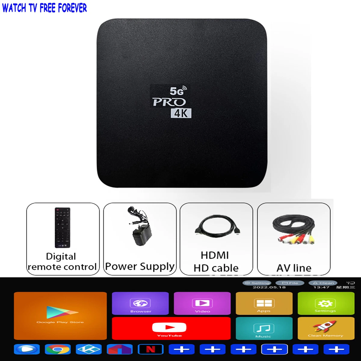 TV Box Smart TV Box TV Set Top Box Portable Strong Signal 2G+16G Smart