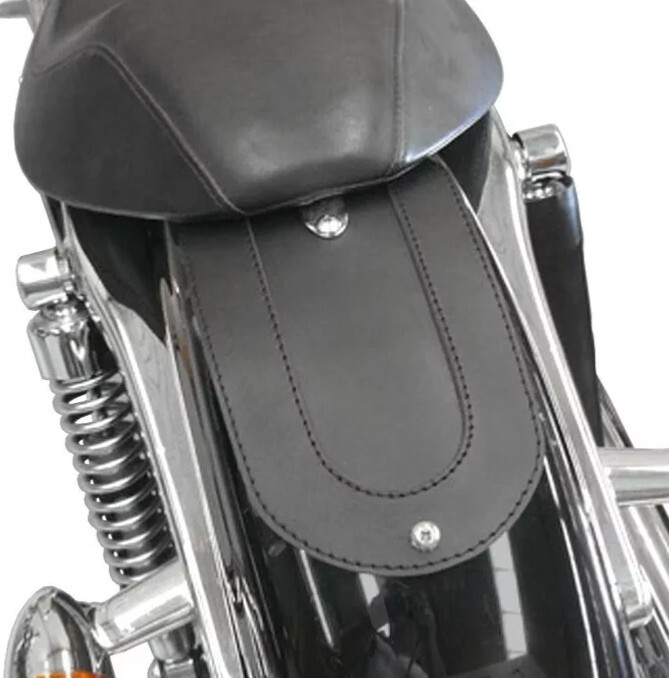 Plastron de garde-boue Sportster en cuir pour les longs voyages en moto custom