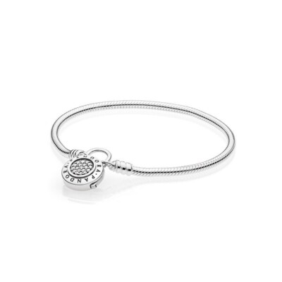 Pandora Moments Smooth Silver Bracelet With Brand Padlock Clasp