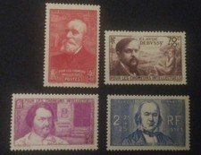 SORTI ALBUMS FRANCE 436 437 438 439 CHOMEURS INTELLECTUELS  1939 Neuf** LUXE