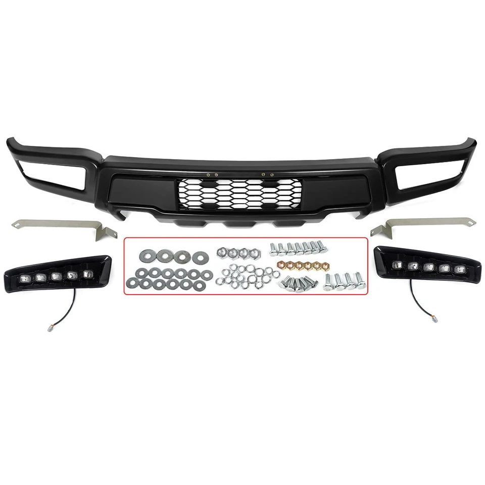 Raptor Style Grey Steel Front Bumper W/Light LED For Ford F150 F-150 2018-2020 - Image 2 of 4