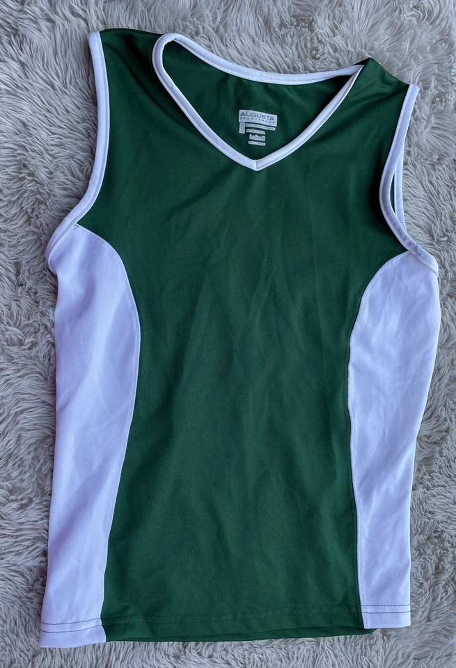 Augusta Women's Medium Dark Green & White Sleeveless Athletic Tank - Image 1 of 3