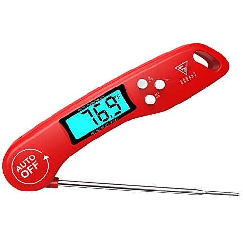 [Upgraded 2021] Digital Meat Thermometer, Instant Read Food Light Red
