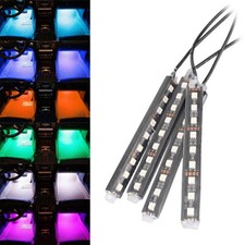 4PCS Colorful LED Car Interior Kit Glow Under Dash Foot Well Seats Inside Light