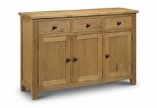 Image of Julian Bowen Astoria Waxed Oak 3 Drawer 3 Door Sideboard