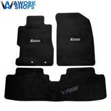 For 01-05 Honda Civic 02-05 Civic Si Nylon Floor Mats Black Carpets W Racing For 01-05 Honda Civic 02-05 Civic Si Nylon Floor Mats Black Carpets W Racing