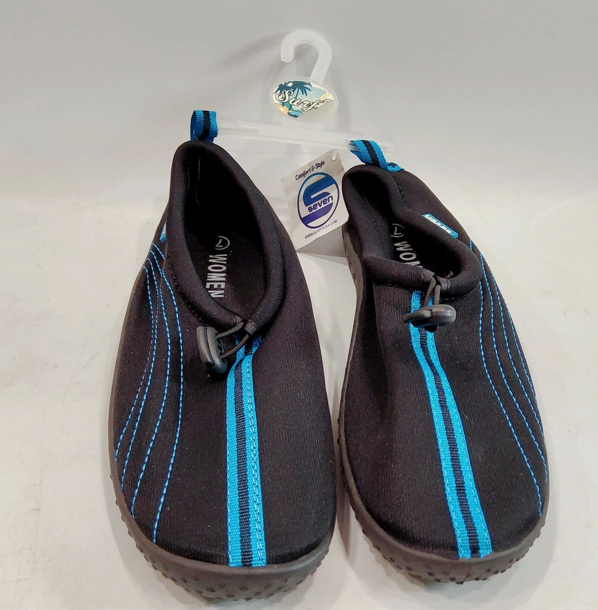 SEVEN AQ32W Women s Water Shoes Size 7 Black TURQ Aqua New with