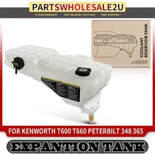 Heavy Duty Coolant Reservoir Tank w/ Cap & Sensor for Peterbilt 386 389 Kenworth