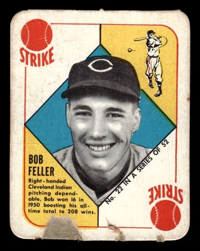 1951 Topps Red Back Baseball #22 Bob Feller PR