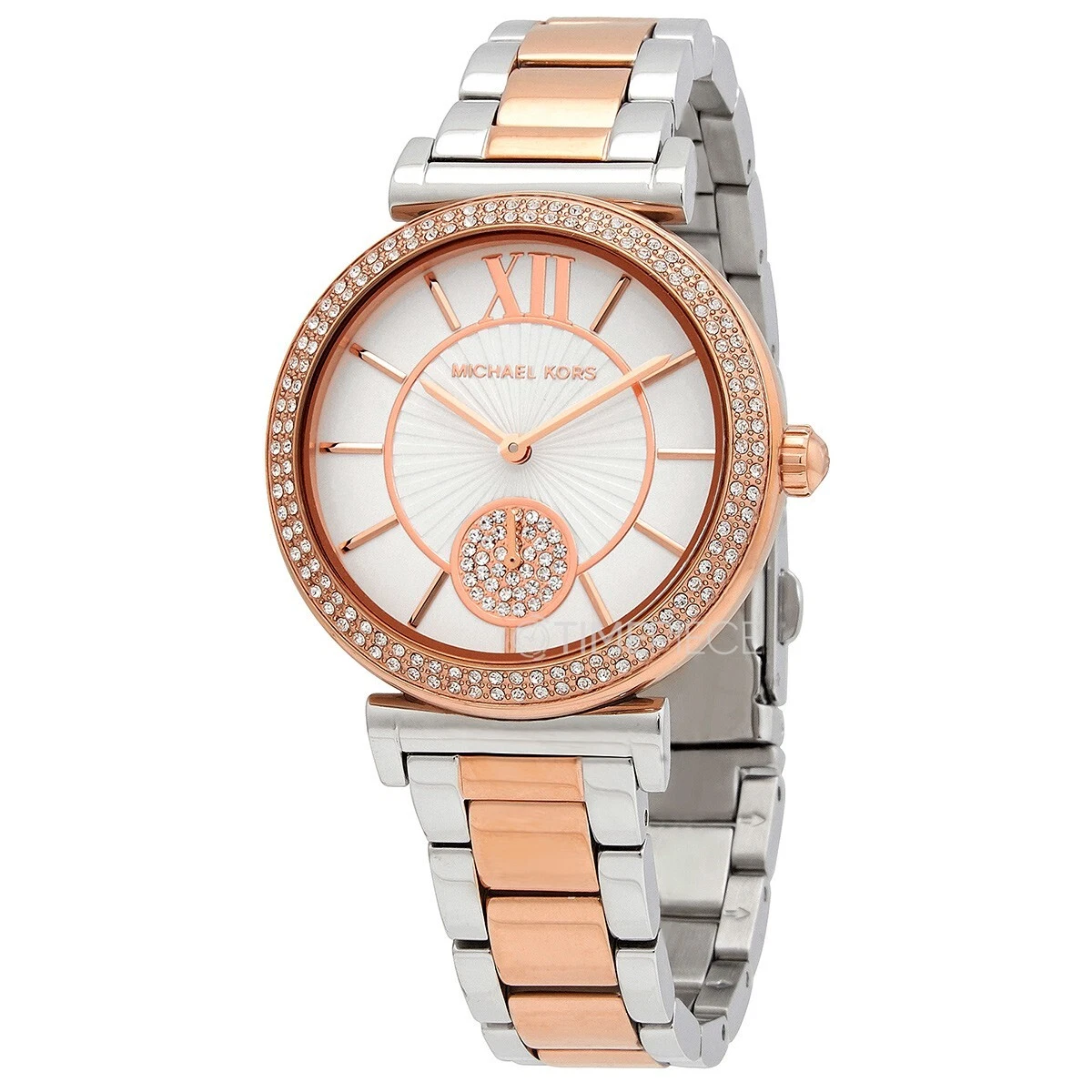 Michael kors silver rose gold clearance watch