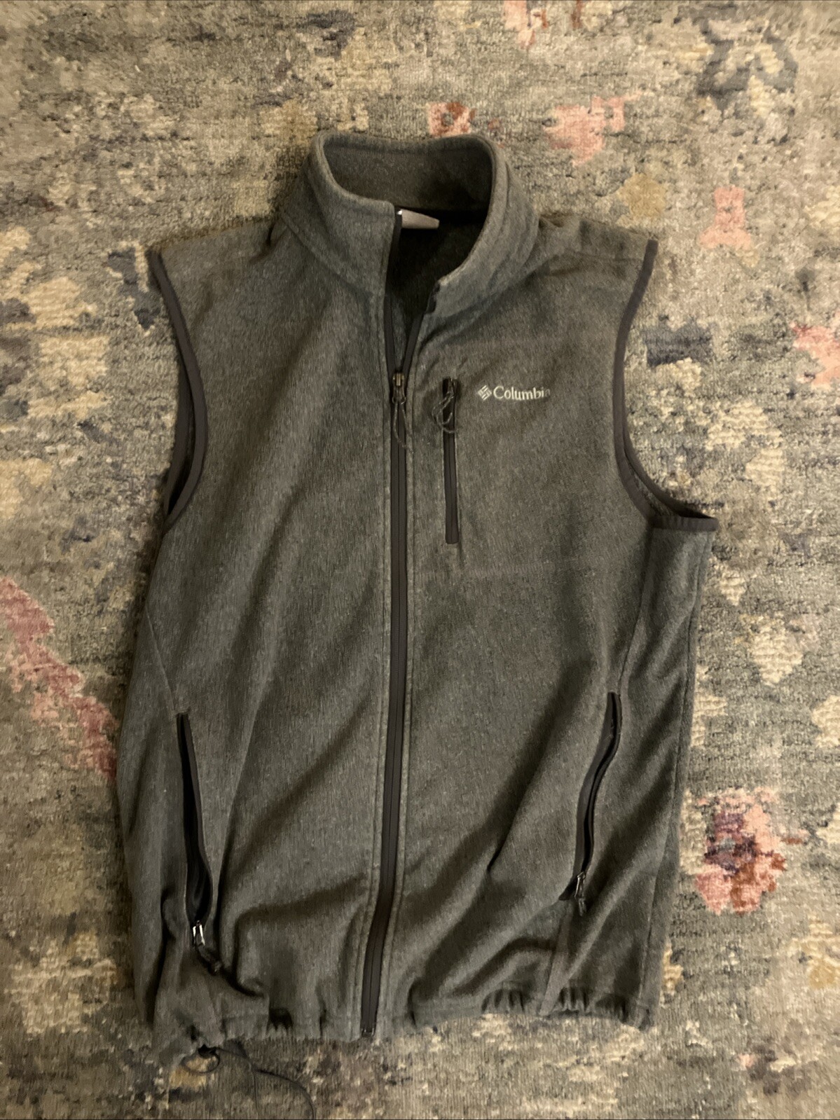 Columbia Men's Medium Gray Full Zip Fleece Vest  