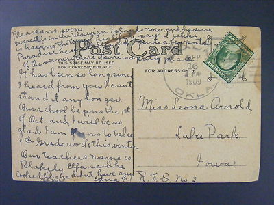 Faxon Oklahoma OK Comanche County 1907 Type 3/3 Doane Cancel on Postcard