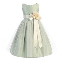 Sweet Kids Little Girls Sage Ivory Floral Accent Flower Girl Dress 2t on sale Sweet Kids Little Girls Sage Ivory Floral Accent Flower Girl Dress 2t on sale