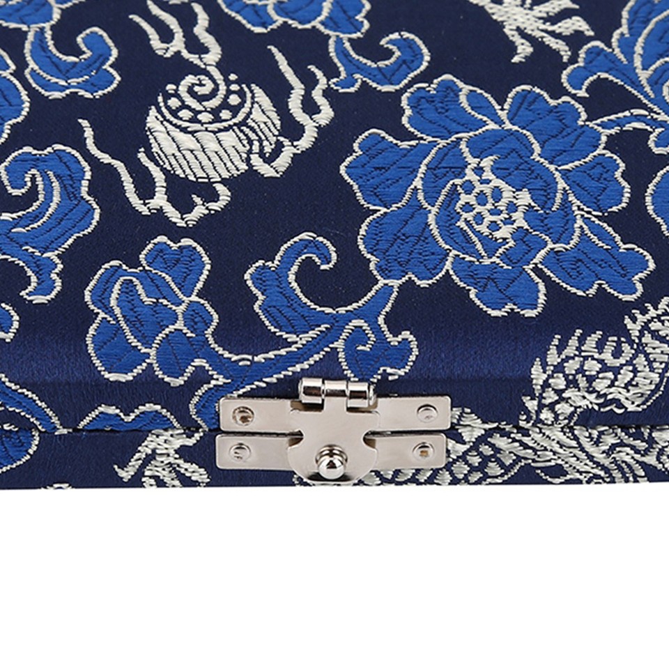 Wooden Silk Cloth Cover Case Holder Storage Box For 6pcs Oboe Reeds Blu