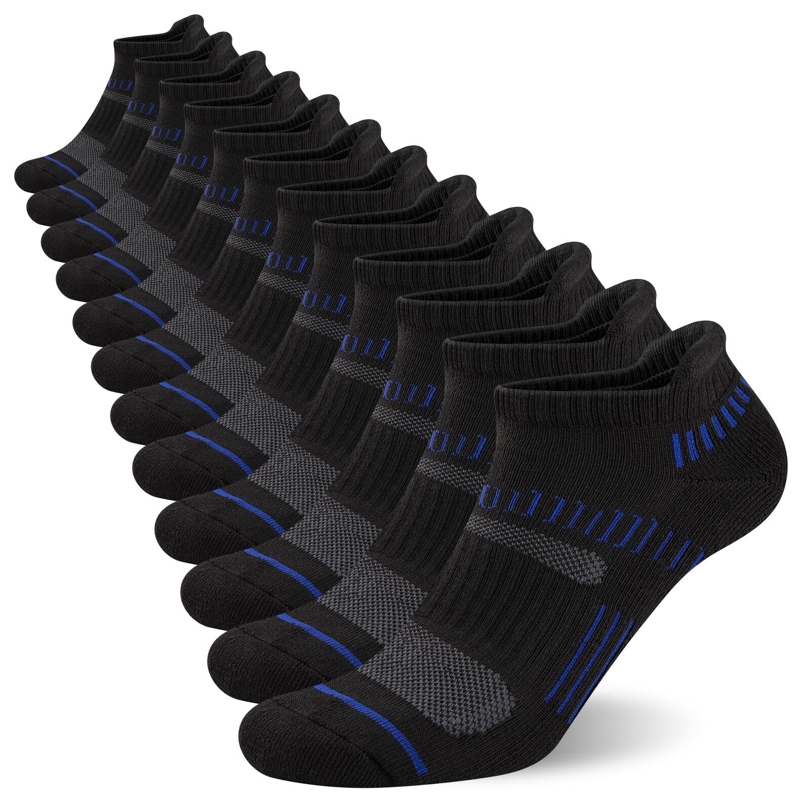 Mens Ankle Socks Athletic Cushioned Breathable Low Cut Tab With Arch Support ...-image