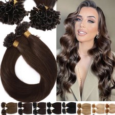 Clearance Thick Keratin Glue Nail U Tip Remy Human Hair Extensions Pre Bonded//