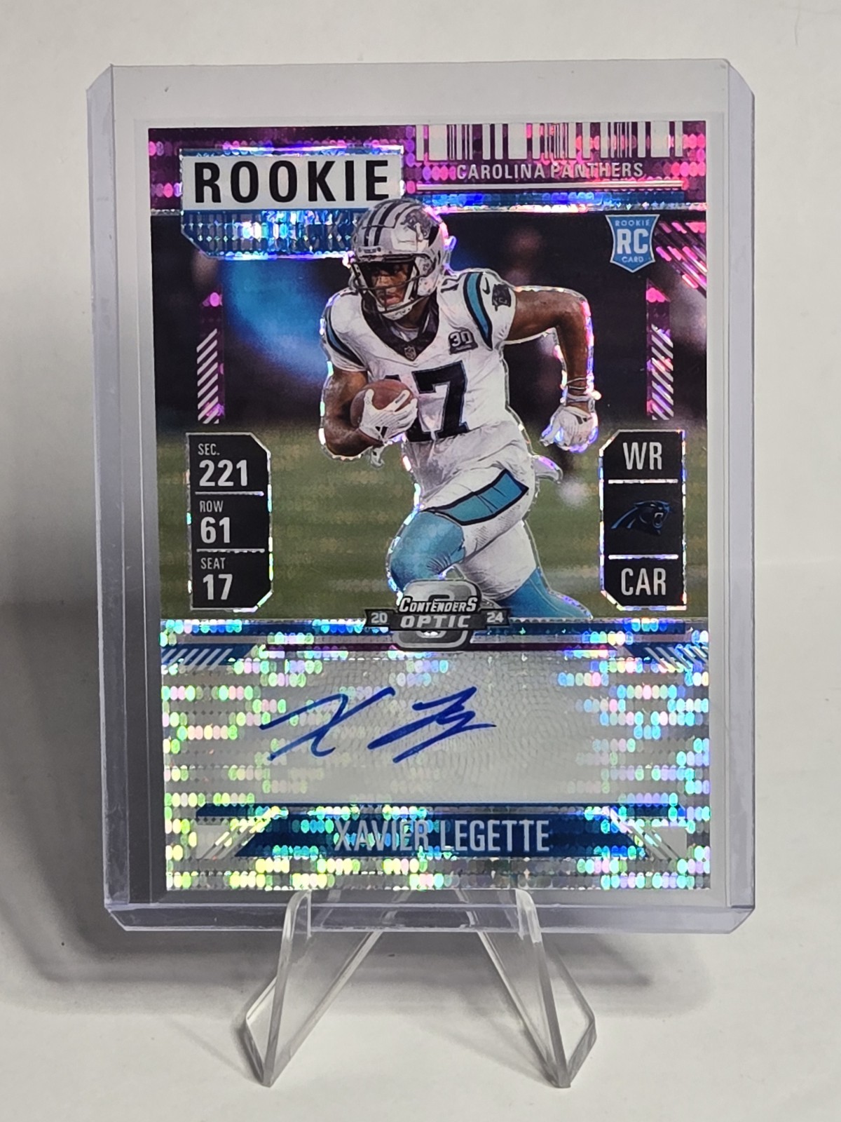 XAVIER LEGETTE 2024 CONTENDERS OPTIC PURPLE PULSAR RC AUTO 21 /27 Rookie Ticket