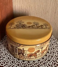 Vtg Horse Stagecoach Cashew Butter Crunch Tin Cherrydale Farms E. Cherry Sons PA