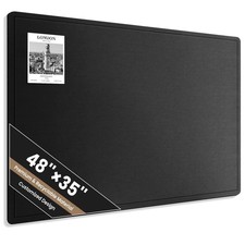 Large Bulletin Board, 48 X 35 Inches Felt Cork Board with 40 Pushpins, Foldab...