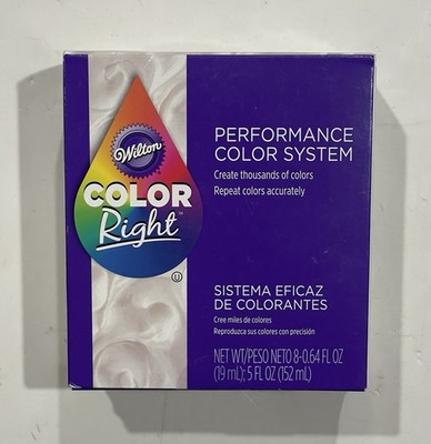 WILTON COLOR RIGHT PERFORMANCE FOOD COLORING 8 PIECE SET-BAKING-CAKE DECORATING