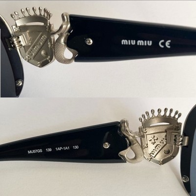 Miu Miu MU57GS 1AP-1A1 Shield Sunglasses Silver Frame Gray  display picture 1