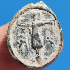 ANTICO CROCIFISSO DI SIROLO MEDAGLIA RELIGIOSA RARO CIONDOLO VERGINE LORETO DEL XVII secolo