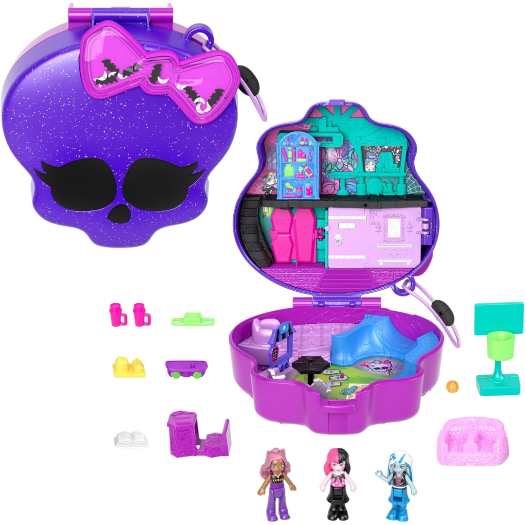 Polly Pocket Monster High Playset with One Size, Hvv58 | Compact - Image 5