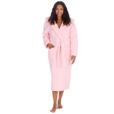 Sherpa Fleece Hooded Robe Ladies Soft Thick Warm Wrap Winter Dressing Gown
