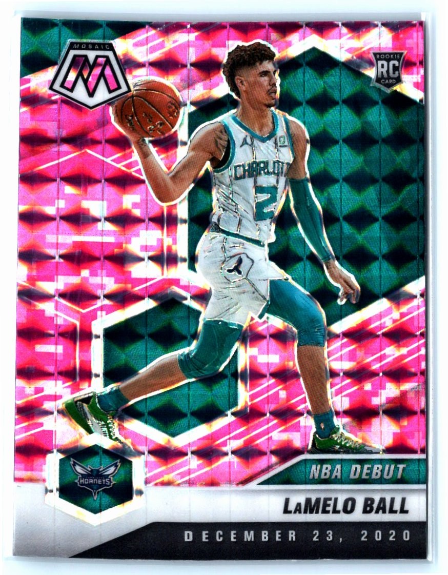 2020-21 Panini Mosaic #262 LaMelo Ball Mosaic Camo Pink RC