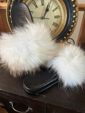 Premium Quality Women Real FOX Fur Slides Fluffy Slippers Women Slides