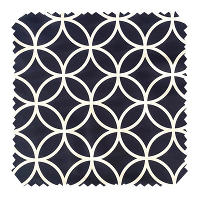 novely  OXFORD 210D - D127 Navy Weiß Kreise - Bedruckter Polsterstoff - Outdoor 