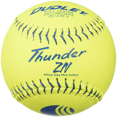 Dudley 12 Usssa Thunder Zn Slowpitch Classic M Stamp Softball - 12 Pack 4U540Ya