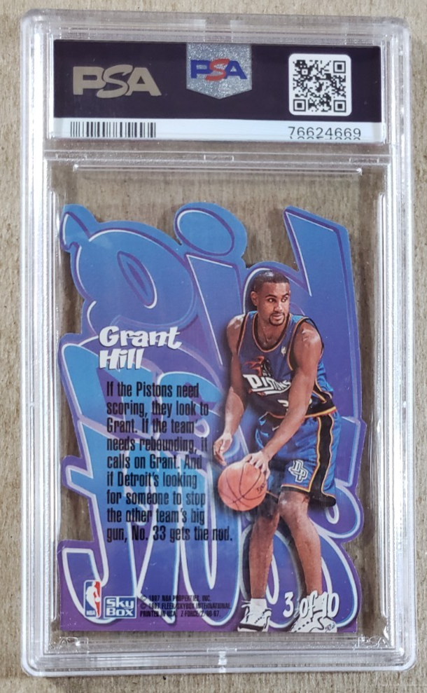 1996 Skybox Z-Force Big Man on Court Z-Peat Grant Hill PSA 8