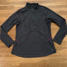 Champion gray pink zip up long sleeve pullover size large L b31