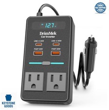Power Inverter 300W 12V to 110V USB-C Fast Charging for Laptop Car Outlet